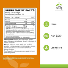 Terry Naturally CuraMed Superior Absorption Curcumin 750 mg Curcumin Complex 120 Softgels