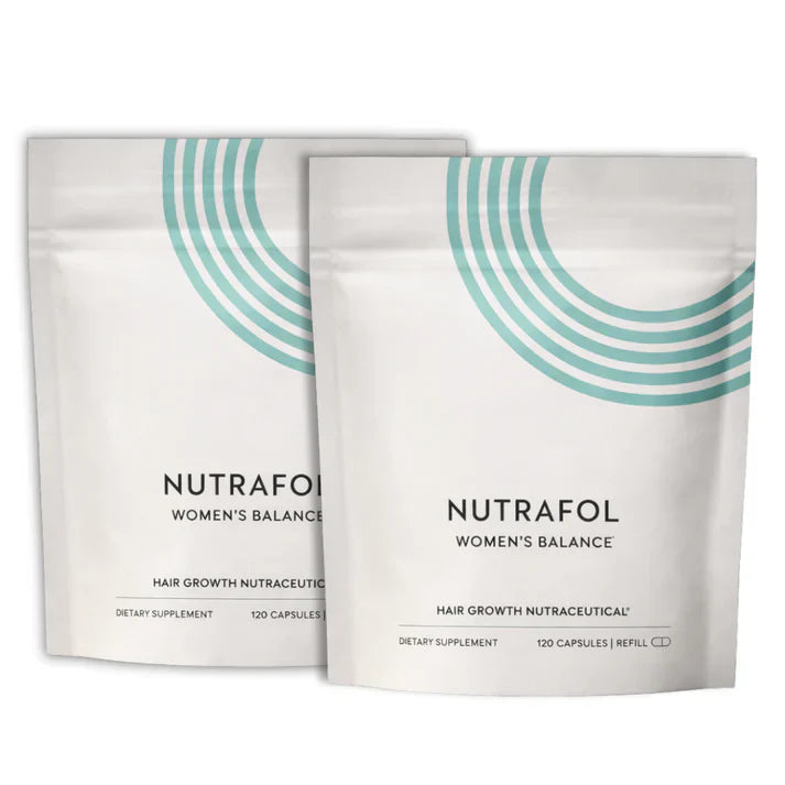 Nutrafol Women's Balance Hair Growth Supplements 120 Capsules - 1 Month Supply Refill Pouch 2 Pack